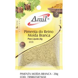 PIMENTA DO REINO BRANCA MOÍDA 20G - 165 - AMIL ALIMENTOS