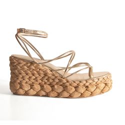 SANDÁLIA ANABELA MIA OURO LIGHT - AMITE & CO.