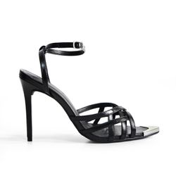 SANDÁLIA NINA PRETA BICO FOLHA - AMITE & CO.