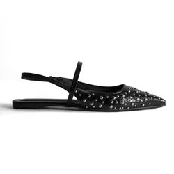 SAPATILHA SLINGBACK BICO FINO RUBIA PRETA - AMITE & CO.
