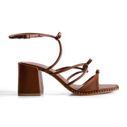 SANDÁLIA SALTO BLOCO ANNE MARROM - AMITE & CO.