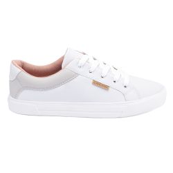 Tênis Feminino Casual Branco e Cinza