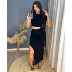 Vestido Canelado Midi - 521 - AMOR & COR