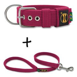 Coleira Para Cachorro Fit + Guia / Pink - FG-A14 - AMOROSSO