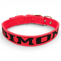 LQ Coleira fit Para Cachorro XG nome Simon vermelho - lq28 - Amorosso