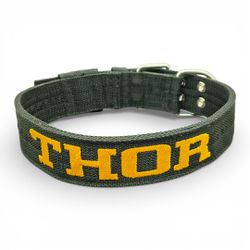 LQ Coleira Para Cachorro EX nome Thor preto - lq16 - Amorosso