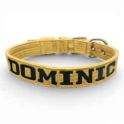 LQ Coleira fit Para Cachorro XG nome Dominic areia - lq27 - Amorosso