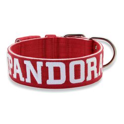 Coleira Para Cachorro Personalizada (vermelho e branco) - 4001-023-007-P - Amorosso