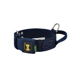 Coleira Para Cachorro Poderosso (azul marinho e pr... - Amorosso