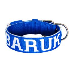 Coleira Para Cachorro Personalizada (azul e branco... - AMOROSSO