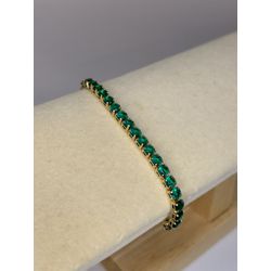 Pulseira Riviera Gravatinha Verde Turmalina Ouro ... - ANA B ACESSÓRIOS