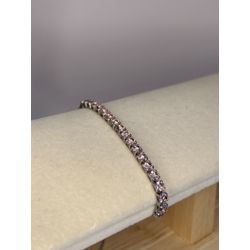 Pulseira Riviera Gravatinha Rose Ródio Branco - DP... - ANA B ACESSÓRIOS