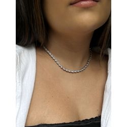 Choker Riviera Zircônias Ovais Ródio Branco - DCO4... - ANA B ACESSÓRIOS