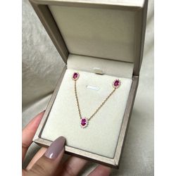 Conjunto Oval Joinha Pink Banhado a Ouro - LBCOJ56 - ANA B ACESSÓRIOS