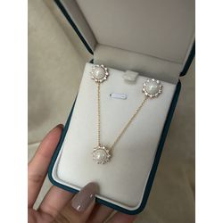 Conjunto Pérola Shell Banhado a Ouro - LBCOJ971 - ANA B ACESSÓRIOS