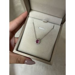 Colar Joinha Safira Pink Banhado a Ródio Branco - ... - ANA B ACESSÓRIOS