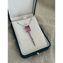 Colar Gravatinha Cristal Pink Degradê - BCO134 - ANA B ACESSÓRIOS