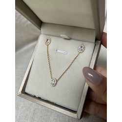 Conjunto Oval Joinha Cristal Banhado a Ouro - LCOJ... - ANA B ACESSÓRIOS