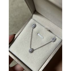 Conjunto Oval Joinha Cristal Banhado a Ródio Branc... - ANA B ACESSÓRIOS