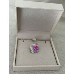 Pingente Safira Pink Micro Cravejado Banhada a Ród... - ANA B ACESSÓRIOS