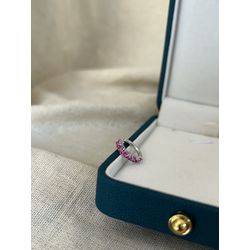Piercing Fake Safira Pink Banhado a Ródio Branco -... - ANA B ACESSÓRIOS