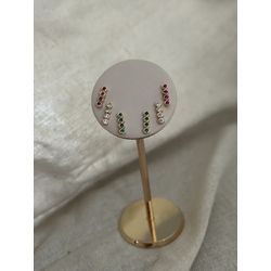 Brinco Mini Palito Cravejado Banhado a Ouro - 1913 - ANA B ACESSÓRIOS