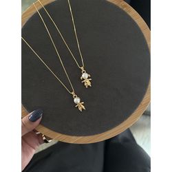 COLAR FILHOS COM PÉROLA BANHADO A OURO - 579 - ANA B ACESSÓRIOS