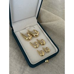 BRINCO ARGOLA GOTA CLICK BANHADO A OURO - LBR1139 - ANA B ACESSÓRIOS