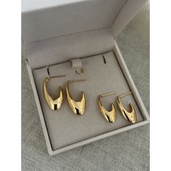 BRINCO ARGOLA OVAL BANHADA A OURO - 66/67 - ANA B ACESSÓRIOS