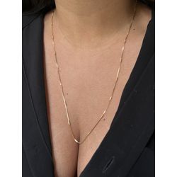 COLAR VENEZIANA PALITOS 60CM BANHADO A OURO - 102 - ANA B ACESSÓRIOS