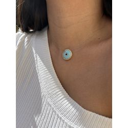 COLAR FIO DE NYLON COM PINGENTE DE OLHO GREGO BANH... - ANA B ACESSÓRIOS