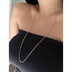 COLAR ELOS LONGO 70CM BANHADO A OURO - 74 - ANA B ACESSÓRIOS