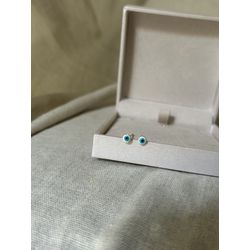 BRINCO OLHO GREGO PEQUENO BANHADO A OURO - 1110 - ANA B ACESSÓRIOS