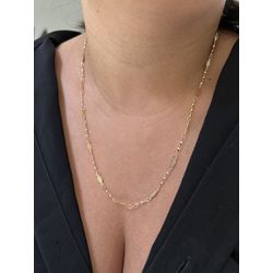 COLAR CHAPINHAS ALTERNADAS BANHADO A OURO - 5386 - ANA B ACESSÓRIOS