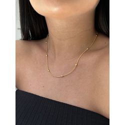 COLAR RABO DE RATO ENTREMEIOS OVAIS BANHADO A OURO... - ANA B ACESSÓRIOS