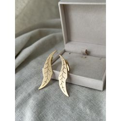 Brinco Folha Acetinado de Pressão - LBR3015 - ANA B ACESSÓRIOS