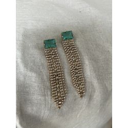 Brinco Pedra Turmalina Franjas - OBR789 - ANA B ACESSÓRIOS