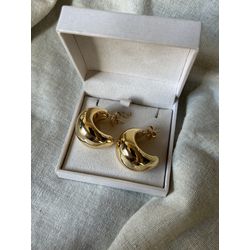 BRINCO ARGOLA MEIA LUA ABAULADA BANHADA A OURO - ... - ANA B ACESSÓRIOS