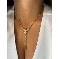 COLAR GRAVATINHA ESPÍRITO SANTO BANHADO A OURO - C... - ANA B ACESSÓRIOS