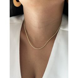 Choker Cordão Baiano Fino 2mm Banhado Ouro 18k - R... - ANA B ACESSÓRIOS