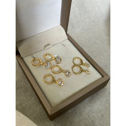 BRINCO ARGOLA PONTO DE LUZ REDONDO PENDENTE BANHAD... - ANA B ACESSÓRIOS