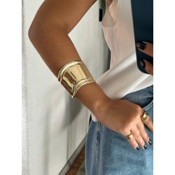 BRACELETE CHAPA BANHADO A OURO - PS17 - ANA B ACESSÓRIOS