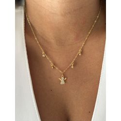 COLAR ANJINHO COM PONTO DE LUZ BANHADO A OURO - C... - ANA B ACESSÓRIOS