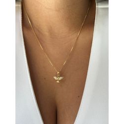 COLAR ESPÍRITO SANTO CRAVEJADO BANHADO A OURO - CO... - ANA B ACESSÓRIOS