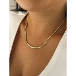 COLAR FITA DETALHADO BANHADO A OURO - CO195 - ANA B ACESSÓRIOS
