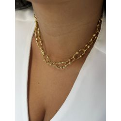 CHOKER ELOS COM ESFERAS BANHADA A OURO - CO272 - ANA B ACESSÓRIOS