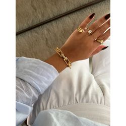 PULSEIRA ELOS CARTIER GROSSOS BANHADA A OURO - PS... - ANA B ACESSÓRIOS