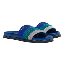 Sandália Papete - Cecília, Azul - 23940 - ANALAURACALCADOS