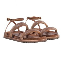 Sandália Papete - Alana, Bronze - 23973 - ANALAURACALCADOS