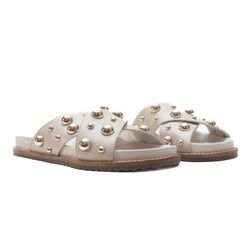Sandália Papete - Olivia, Off White - 24735O - ANALAURACALCADOS